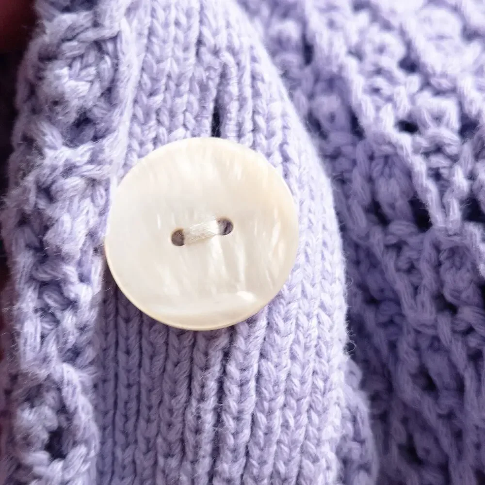 Madewell Textured Knit Cardigan Lilac Size XL Cozycore Clean Girl Soft Minimal - Picture 5 of 8